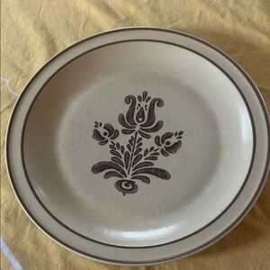 Pfaltzgraff 25th Anniversary Elegant Cream and Brown Dinner Plate